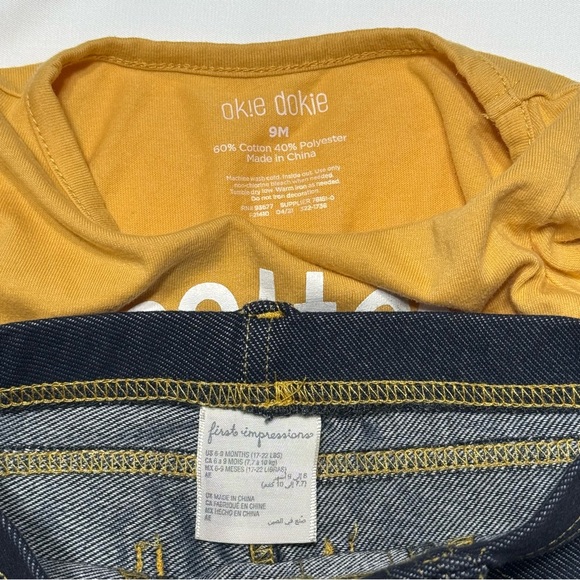 ❤️4 for $20❤️ Baby Girl Okie Dokie Shirt & First Impressions leggings 6-9 & 9M - Picture 6 of 8